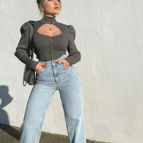 ZARA | Bloggers Fave Puff Sleeve Cut Out Sweater - Picture 6 of 16